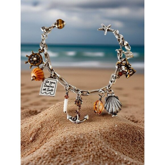 Brighton Ship to Shore nautical Beach sailing charm bracelet - Picture 1 of 8